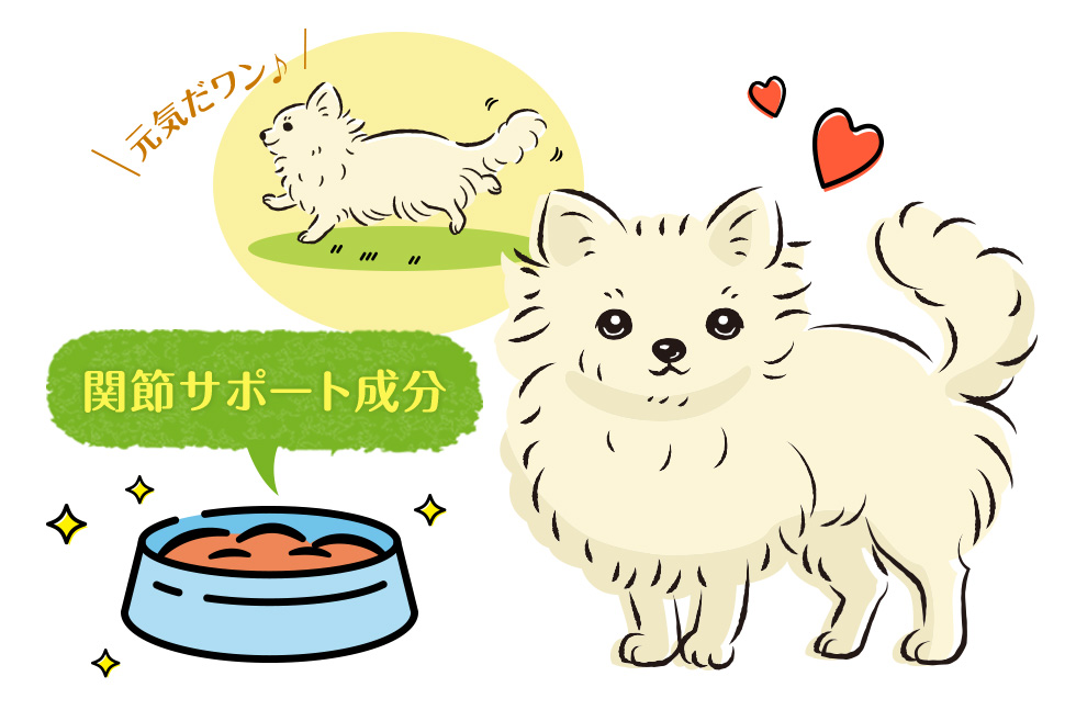 関節サポート成分:元気だワン♪